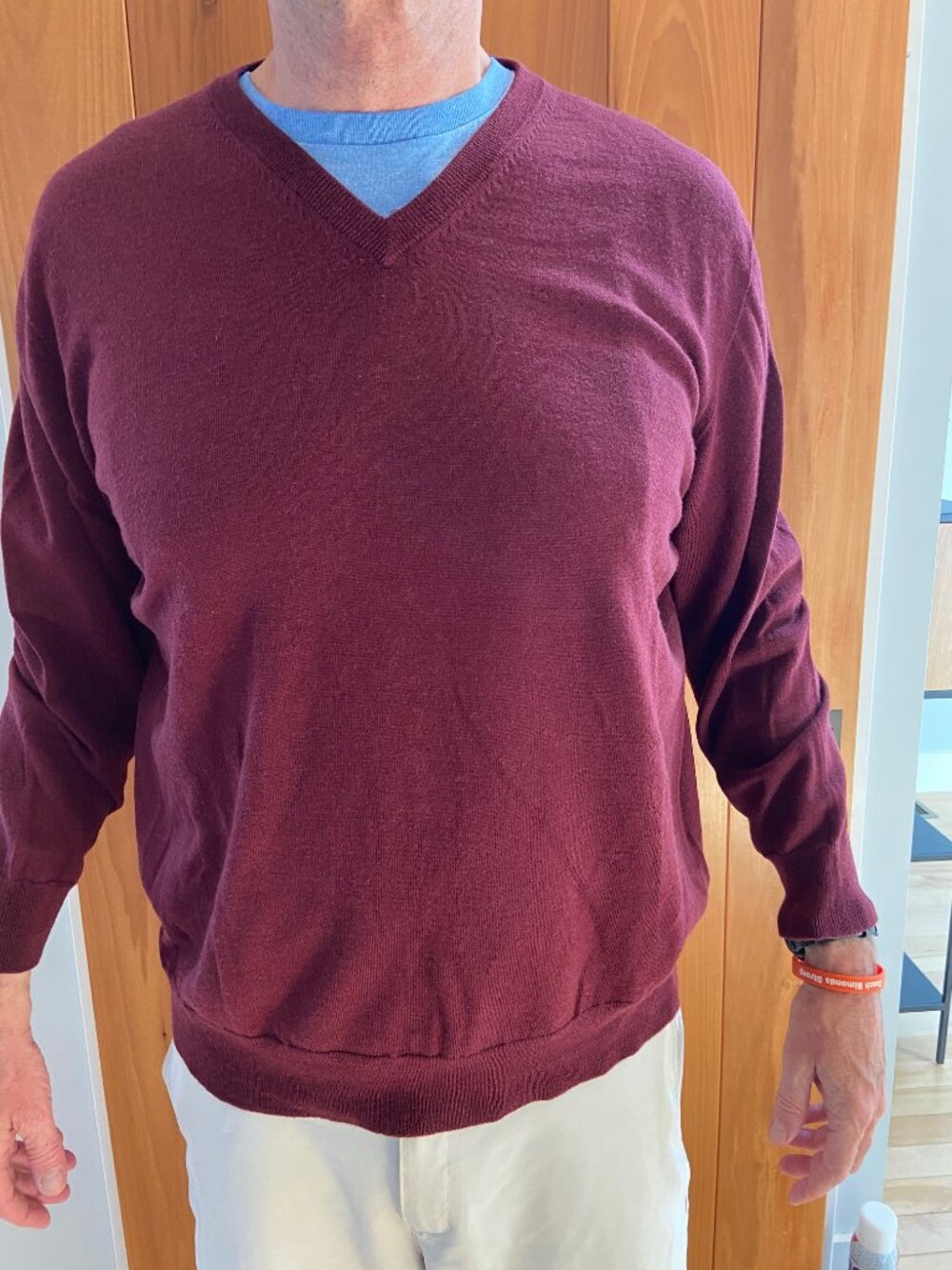 Lands' End Classic Red V-Neck Sweater